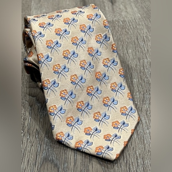 Ermenegildo Zegna Tie Paisley Floral Pattern Pastel Made in Italy 100% Silk EUC - Picture 5 of 11